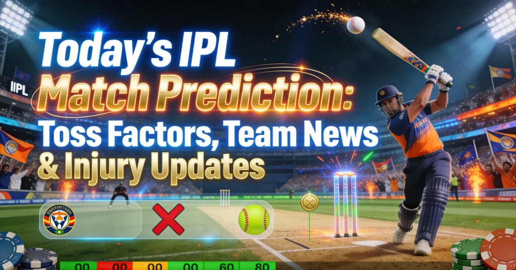 Todays IPL Match Prediction: Toss Factors, Team News & Injury Updates